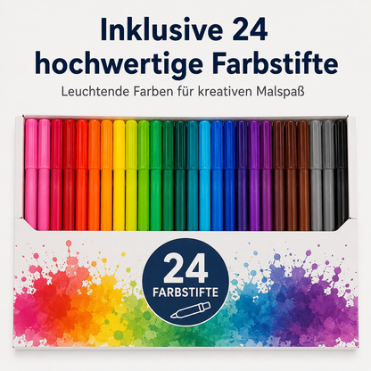 Kreative Maldecke mit 24 Farbstiften